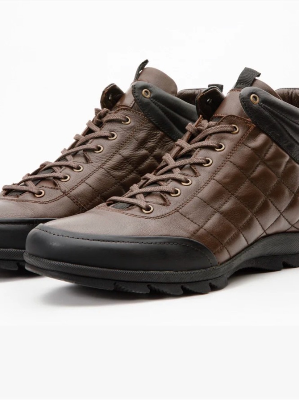 Vinci The Riga Brown Leather Casual Lace-Up Men Boots